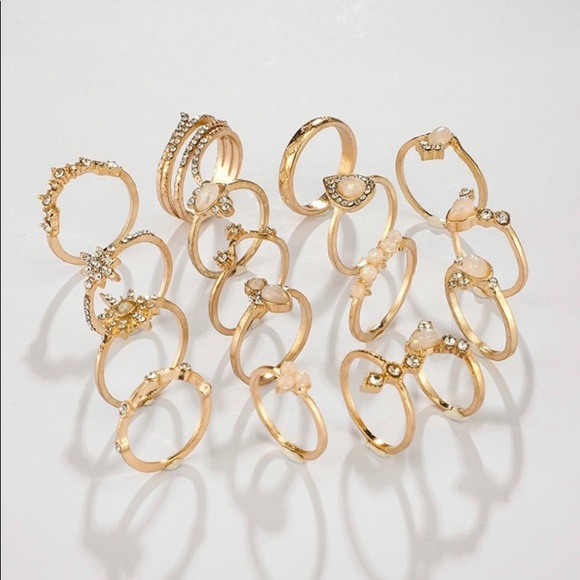 17pc Bohemian Ring Set - Picture 3 of 5